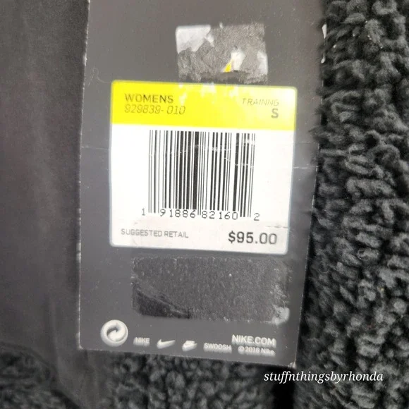 NWT Nike Women's Long Sleeve Sherpa Training Wrap Jacket Top 929839 081 Black - Picture 6 of 9